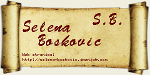 Selena Bošković vizit kartica